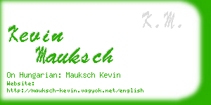 kevin mauksch business card